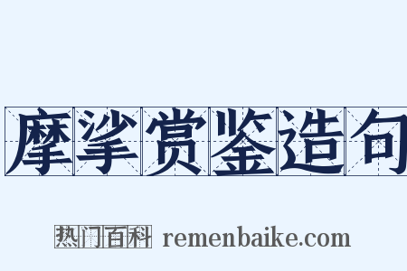 摩挲赏鉴造句是什么意思的图片